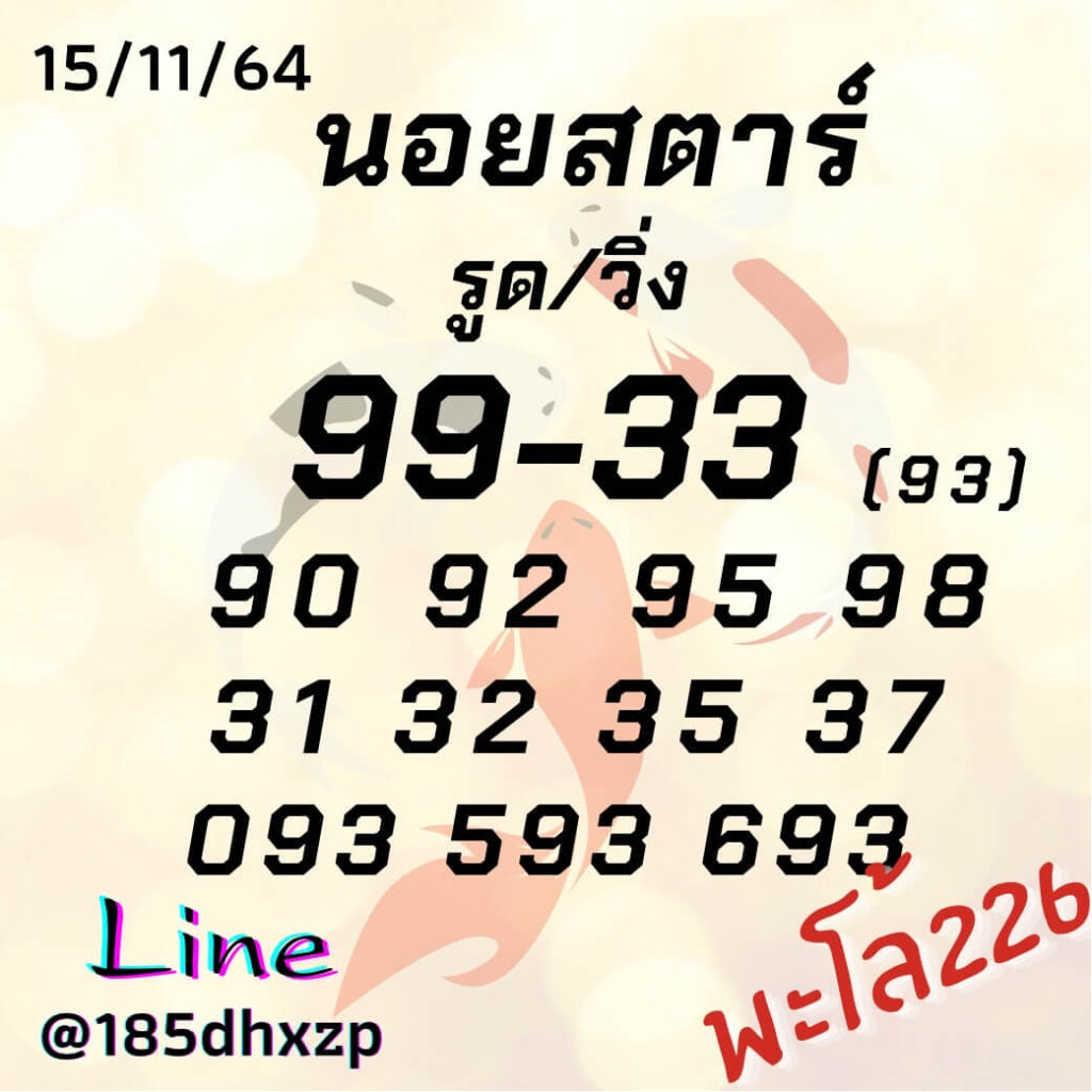 แนวทางหวยฮานอย 15/11/64 ชุดที่ 15