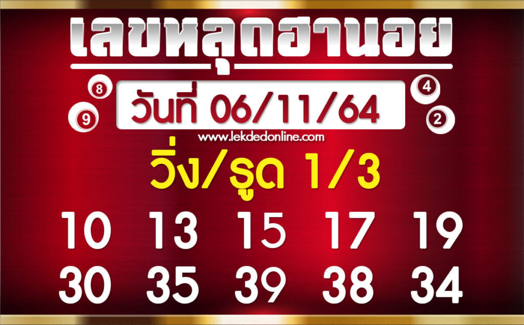 แนวทางหวยฮานอย 6/11/64 ชุดที่ 7