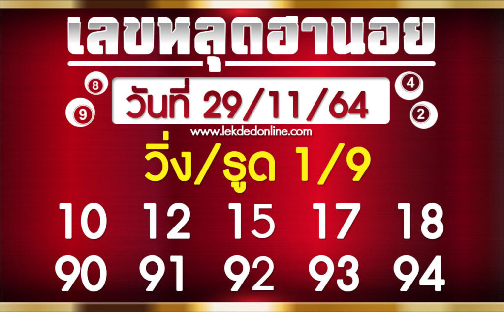 แนวทางหวยฮานอย 29/11/64 ชุดที่ 7