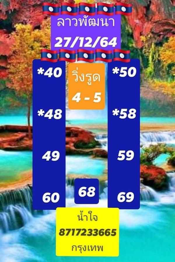 แนวทางหวยลาว 27/12/64 ชุดที่ 11