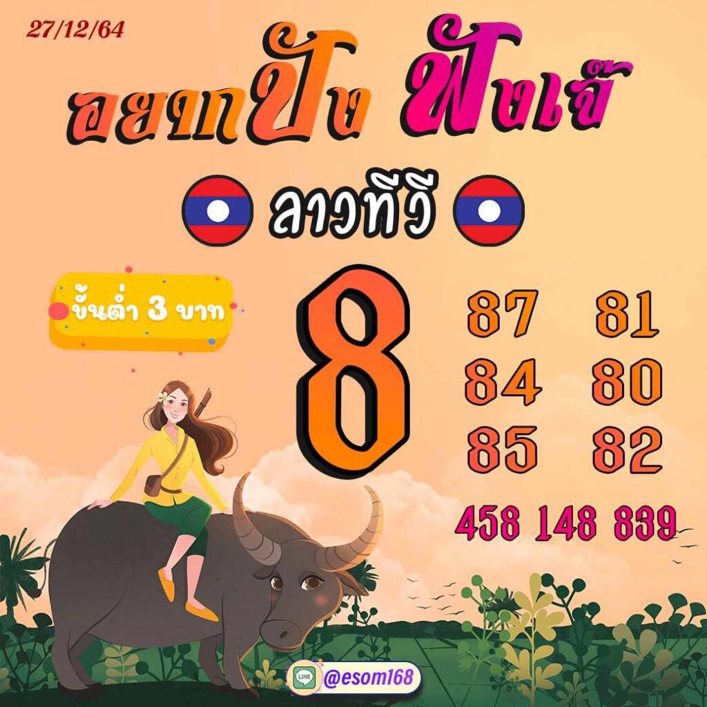 แนวทางหวยลาว 27/12/64 ชุดที่ 19