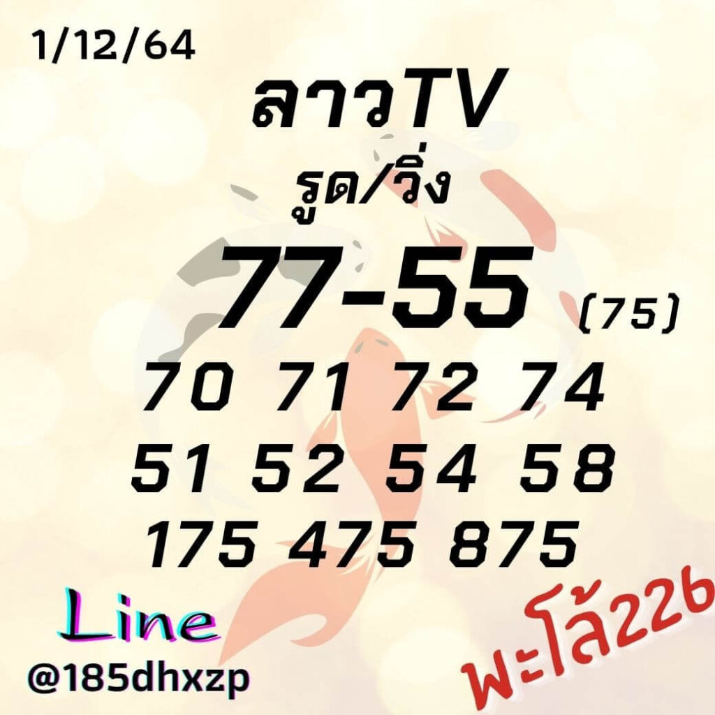 แนวทางหวยลาว 1/12/64 ชุดที่ 1