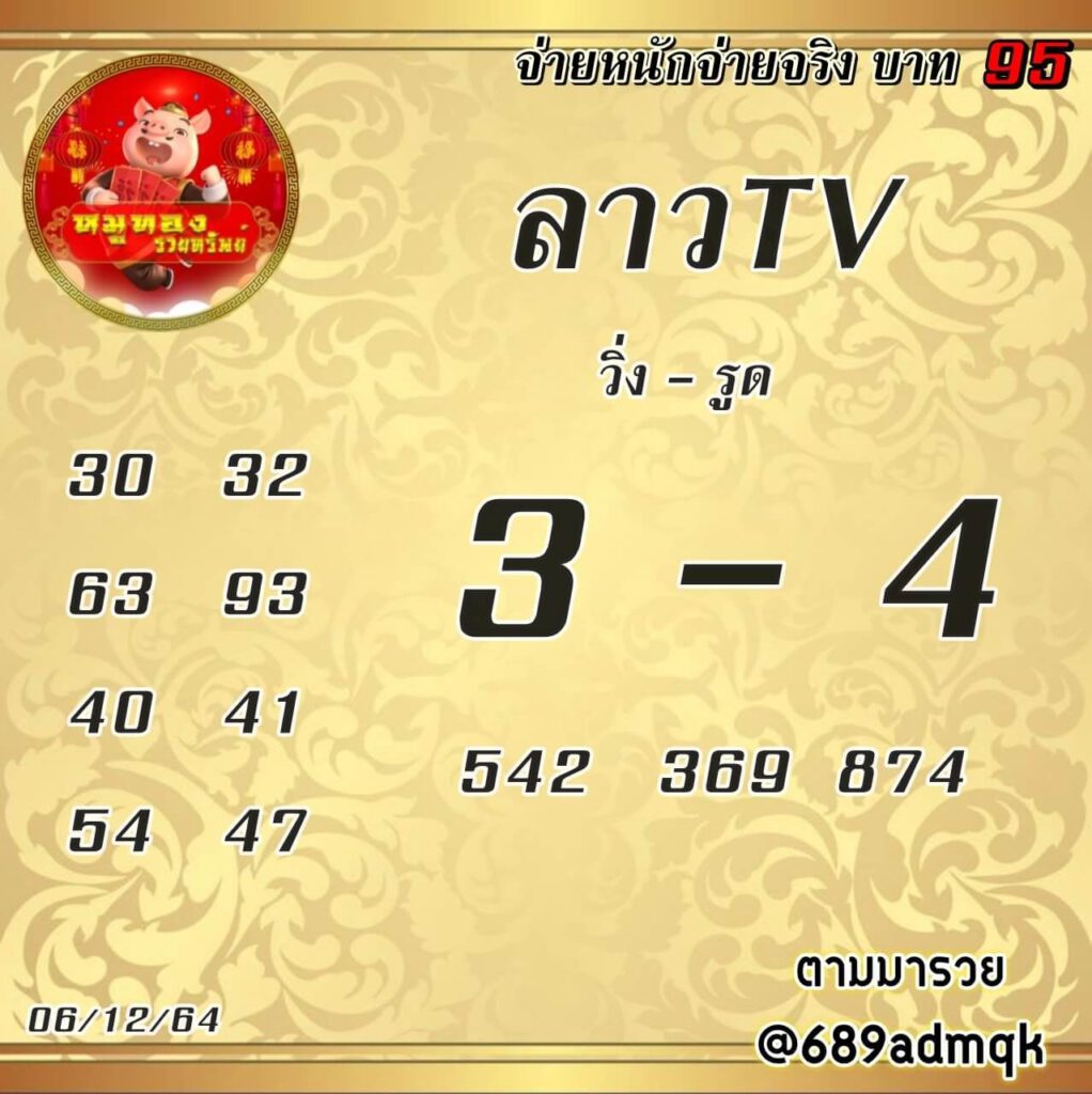 แนวทางหวยลาว 6/12/64 ชุดที่ 12