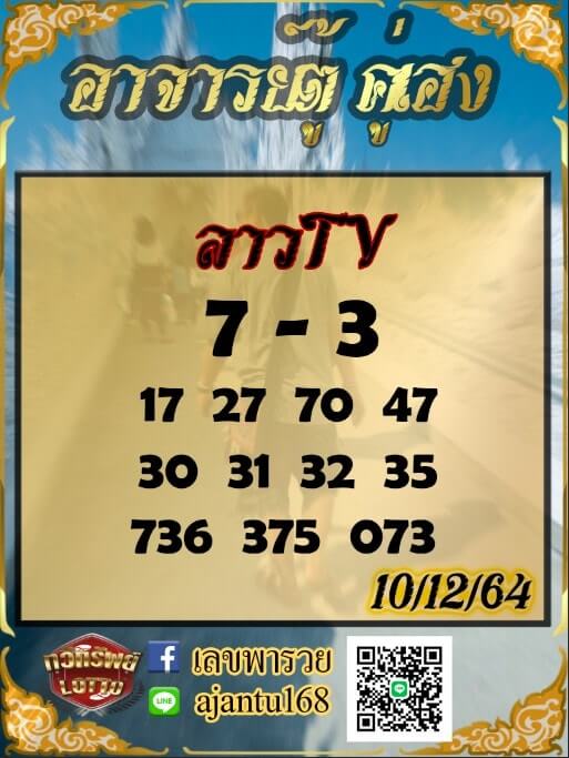 แนวทางหวยลาว 10/12/64 ชุดที่ 14