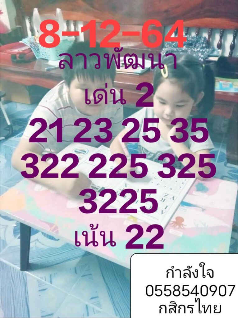 แนวทางหวยลาว 8/12/64 ชุดที่ 5