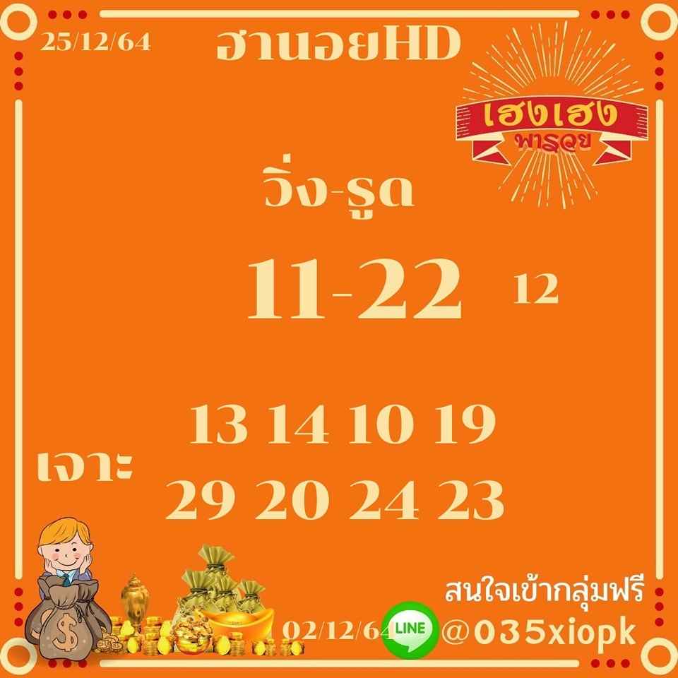 แนวทางหวยฮานอย 25/12/64 ชุดที่ 18