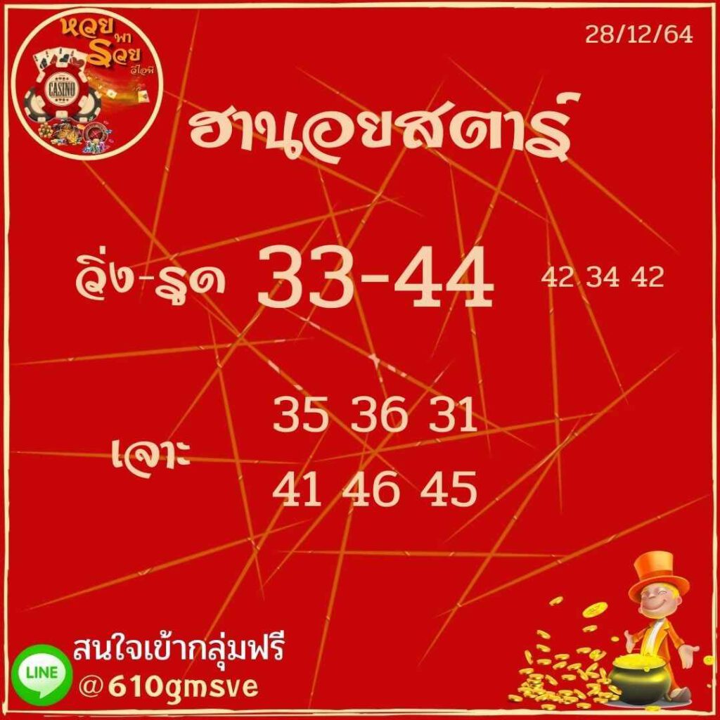 แนวทางหวยฮานอย 28/12/64 ชุดที่ 5