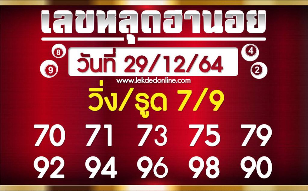 แนวทางหวยฮานอย 29/12/64 ชุดที่ 17