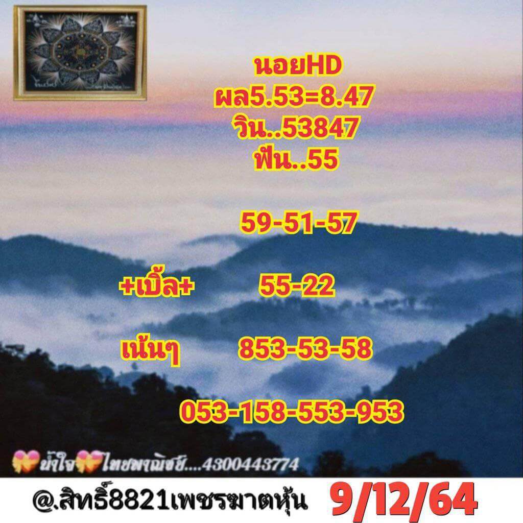 แนวทางหวยฮานอย 9/12/64 ชุดที่ 1