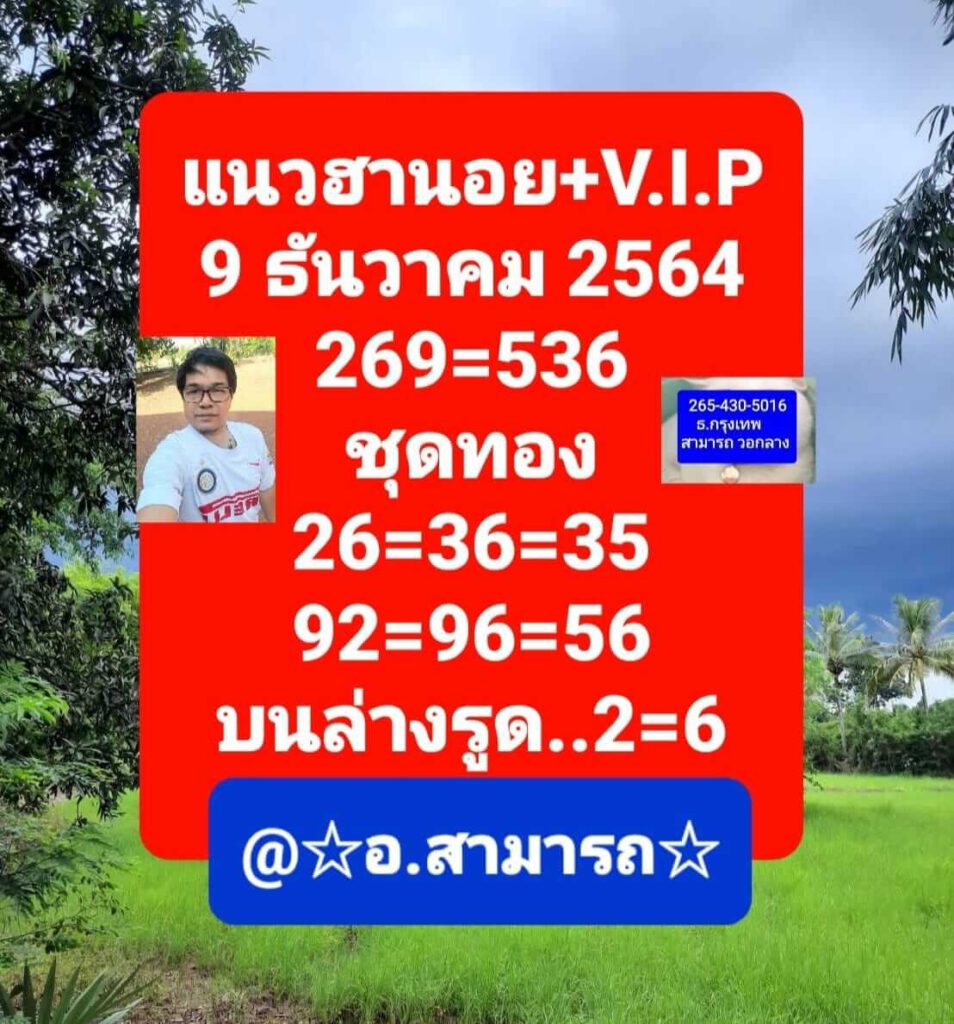 แนวทางหวยฮานอย 9/12/64 ชุดที่ 10