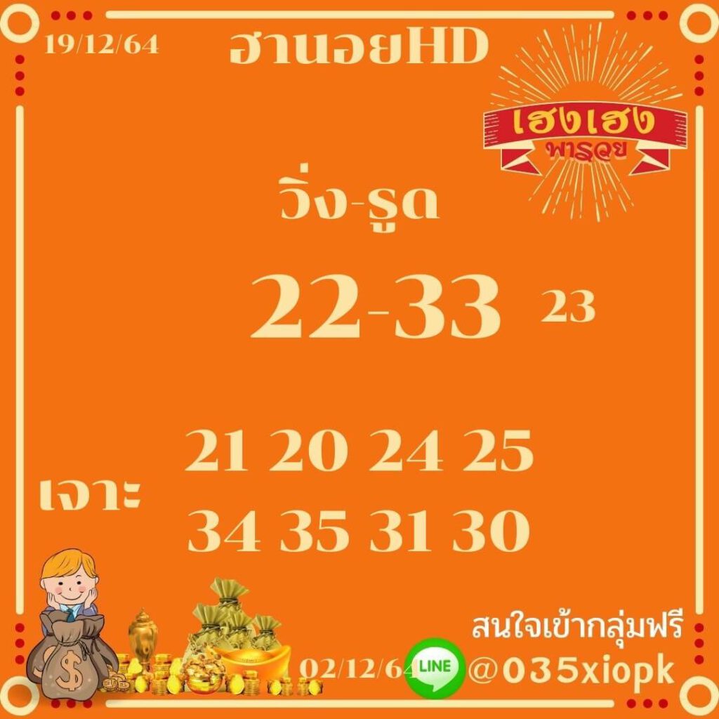 แนวทางหวยฮานอย 19/12/64 ชุดที่ 12