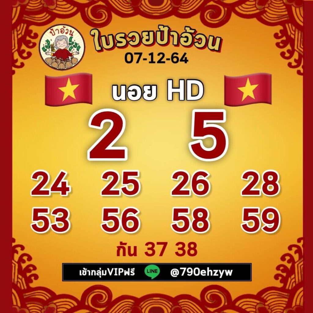 แนวทางหวยฮานอย 7/12/64 ชุดที่ 19