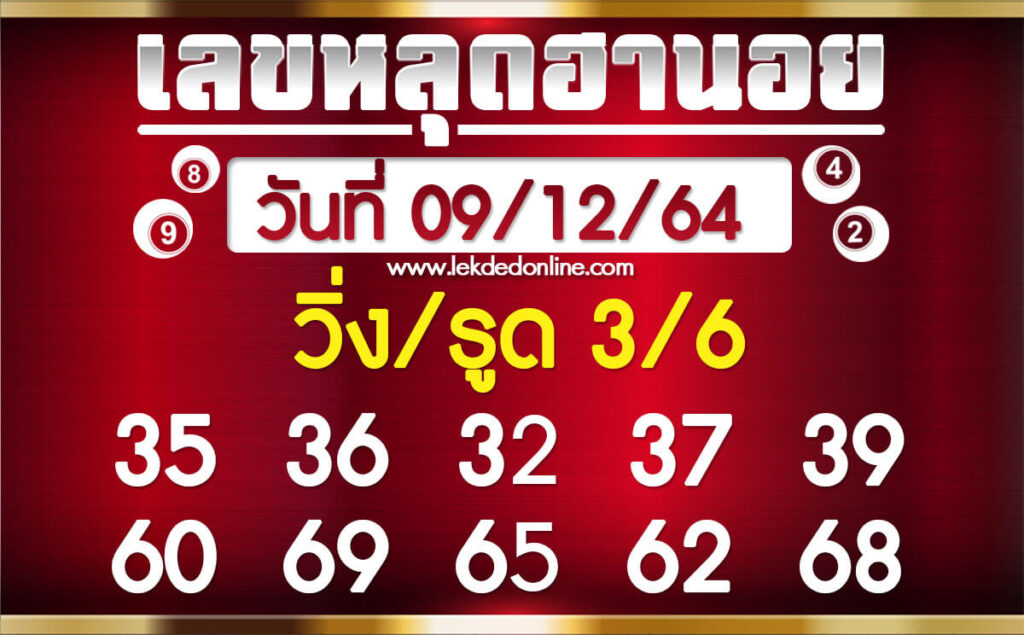 แนวทางหวยฮานอย 9/12/64 ชุดที่ 19