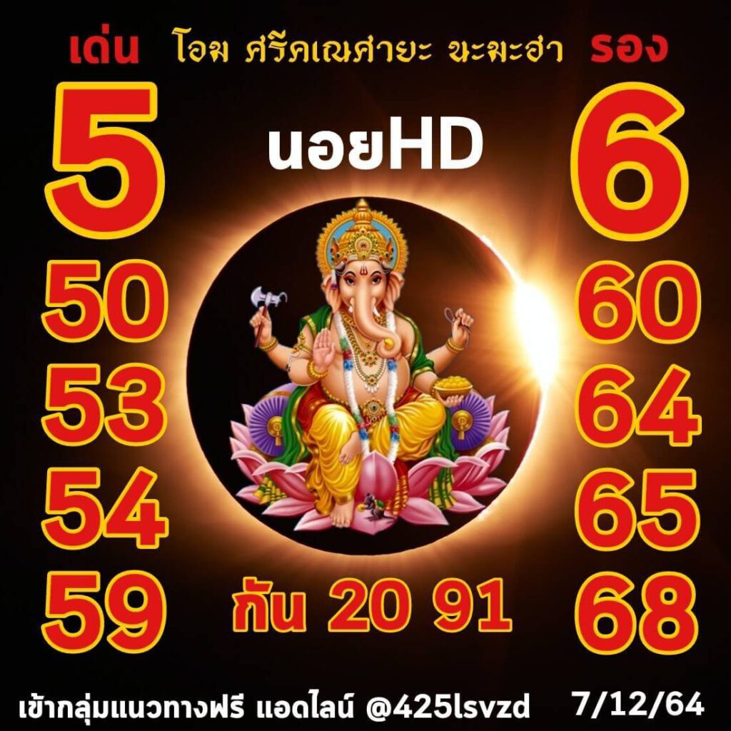 แนวทางหวยฮานอย 7/12/64 ชุดที่ 20