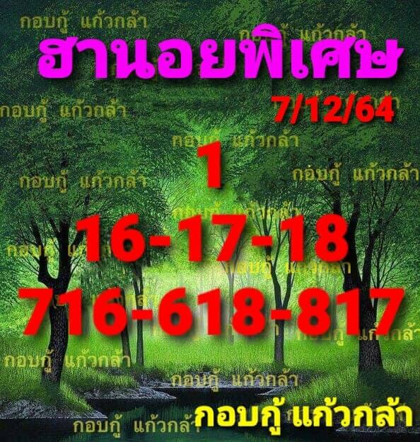 แนวทางหวยฮานอย 7/12/64 ชุดที่ 6