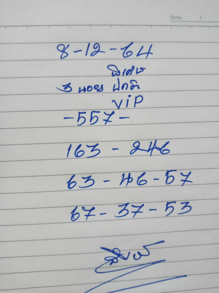 แนวทางหวยฮานอย 8/12/64 ชุดที่ 7