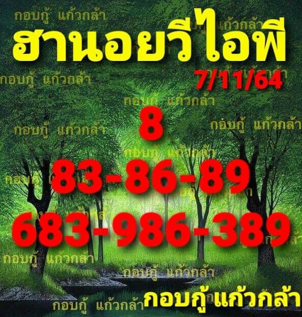 แนวทางหวยฮานอย 7/12/64 ชุดที่ 8