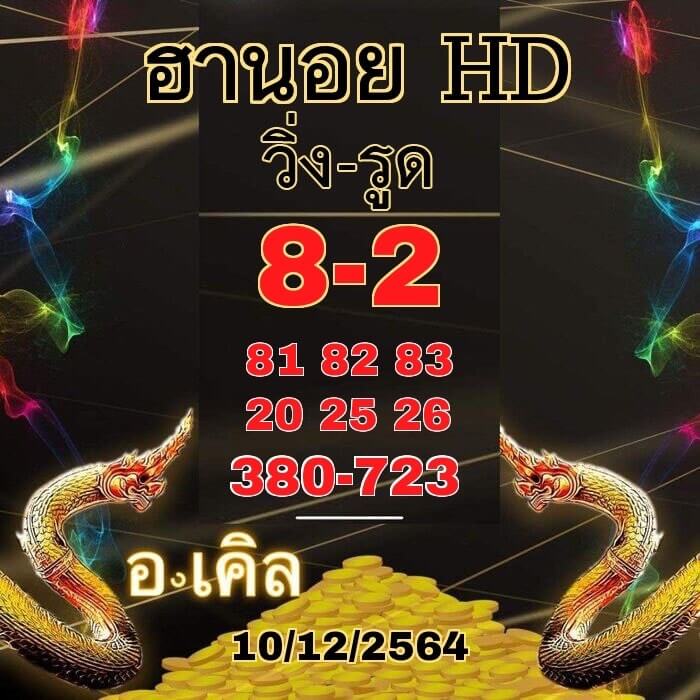 แนวทางหวยฮานอย 10/12/64 ชุดที่ 9