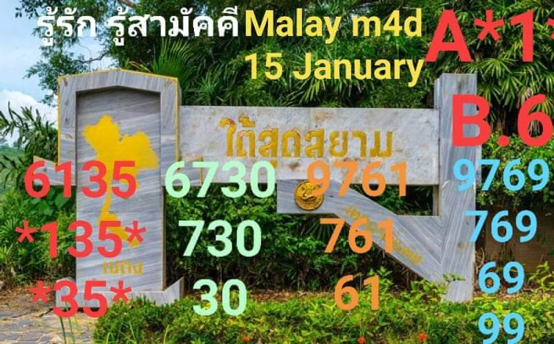 แนวทางหวยมาเลย์ 15/1/65 ชุดที่ 8