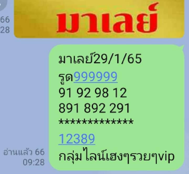 แนวทางหวยมาเลย์ 29/1/65 ชุดที่ 10