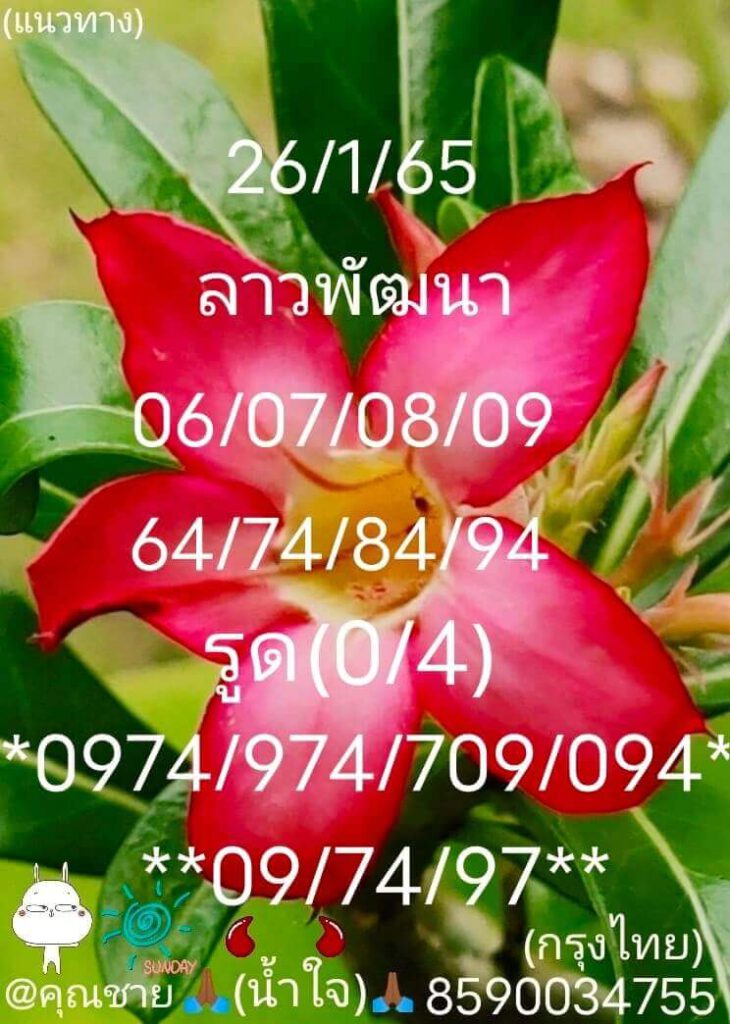 แนวทางหวยลาว 26/1/65 ชุดที่ 20