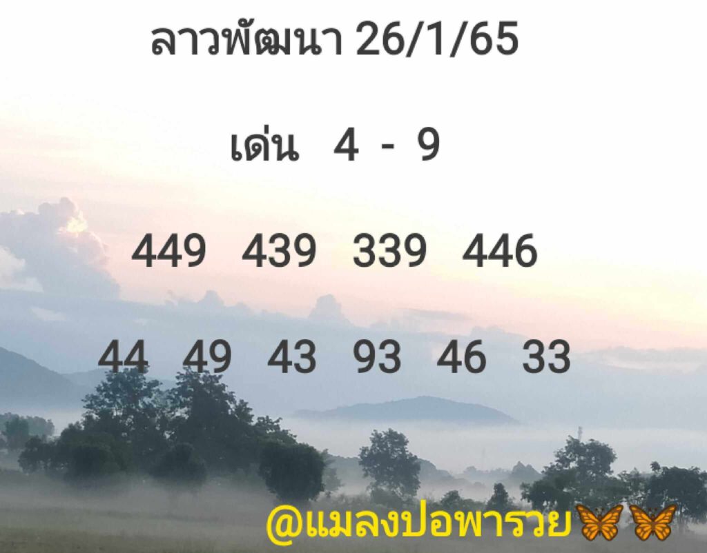 แนวทางหวยลาว 26/1/65 ชุดที่ 4