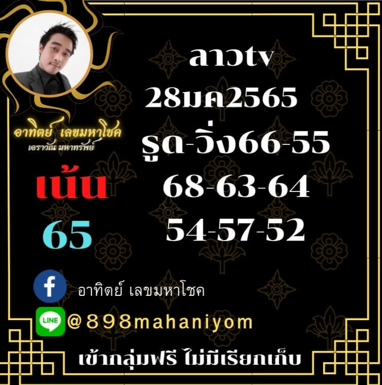 แนวทางหวยลาว 28/1/65 ชุดที่ 6