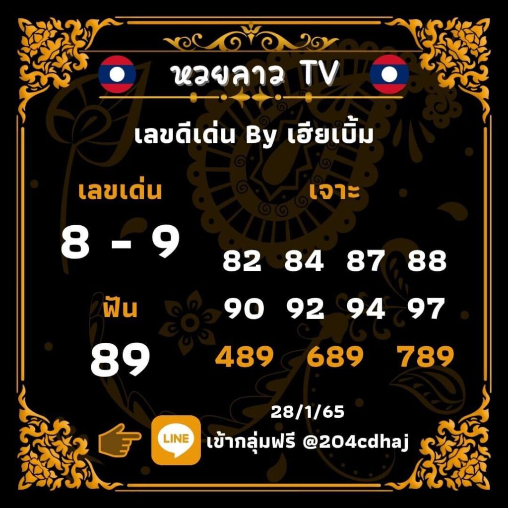 แนวทางหวยลาว 28/1/65 ชุดที่ 7