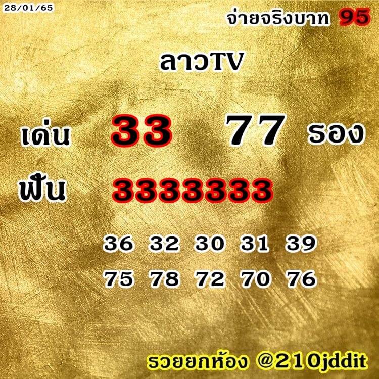 แนวทางหวยลาว 28/1/65 ชุดที่ 9