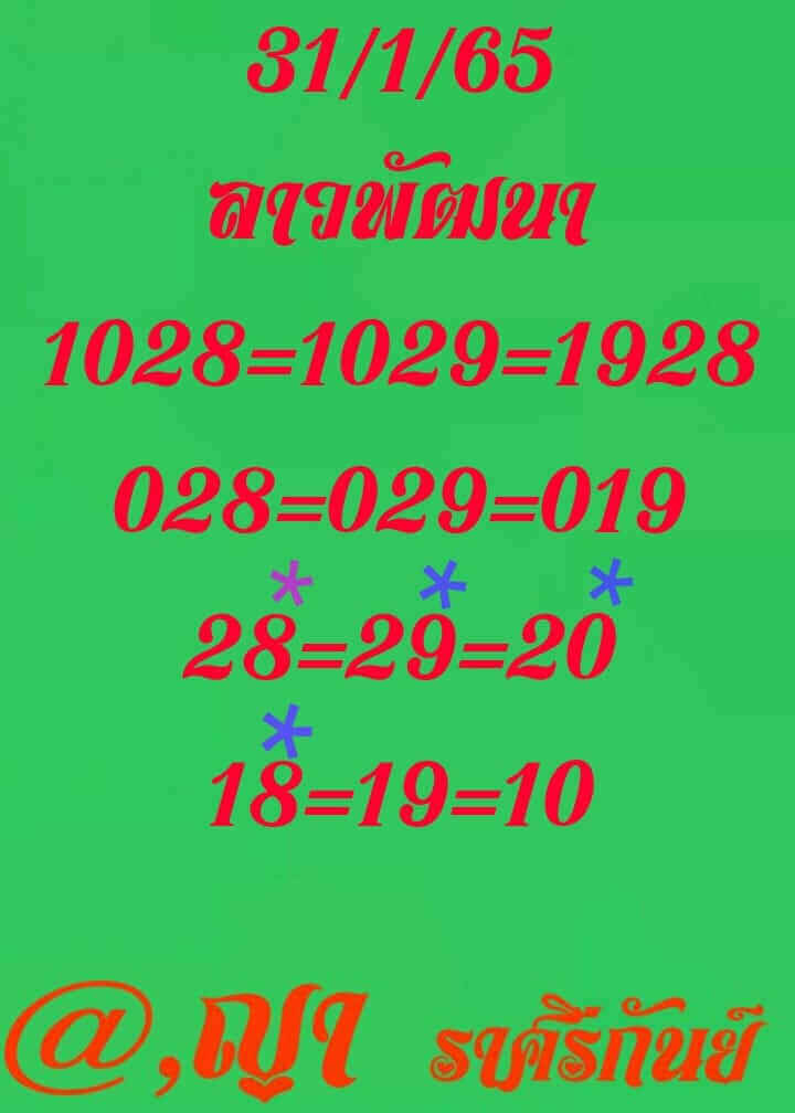 แนวทางหวยลาว 31/1/65 ชุดที่ 5