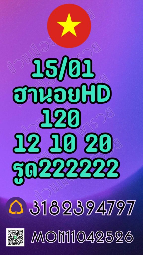 แนวทางหวยฮานอย 15/1/65 ชุดที่ 10