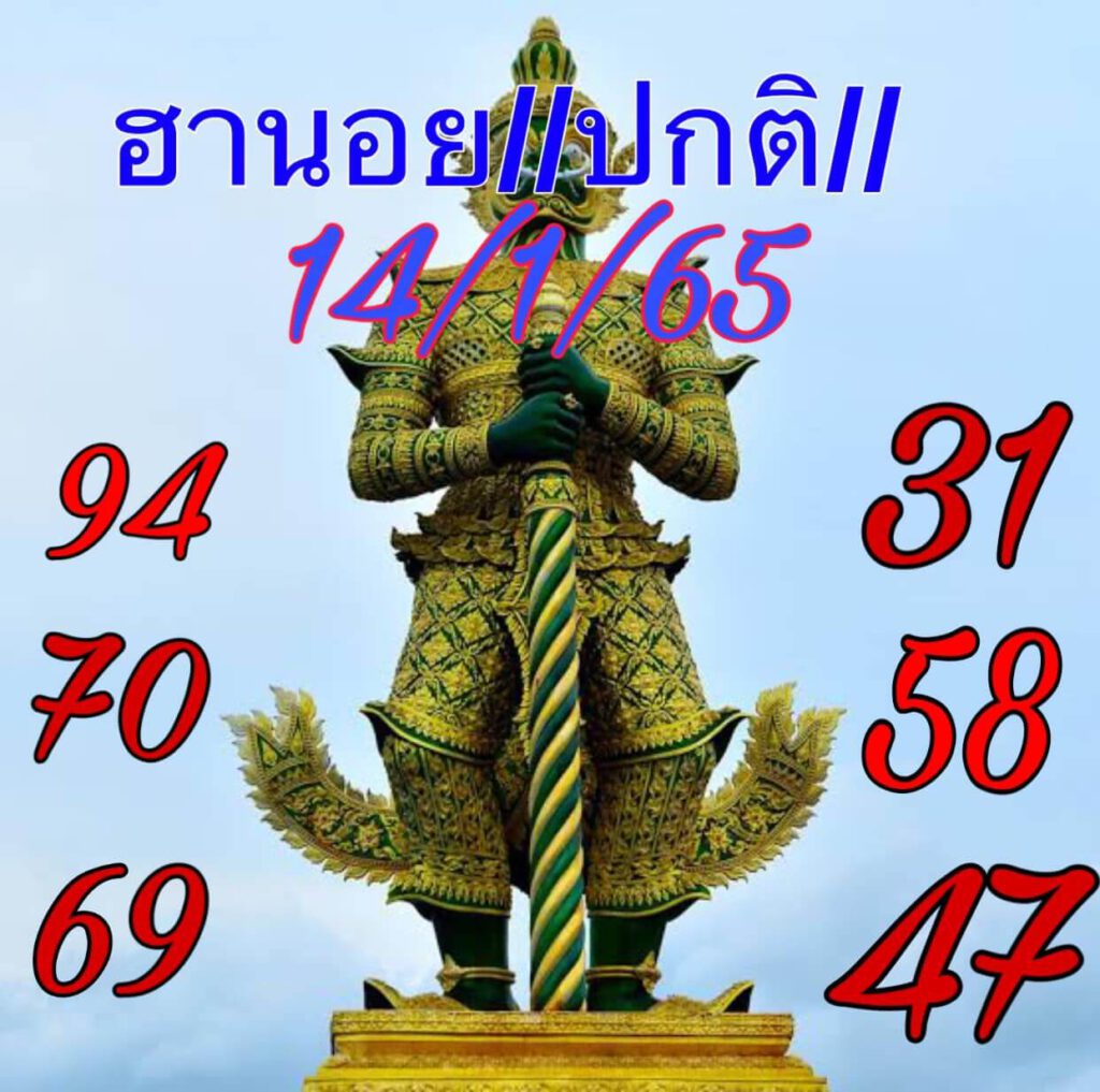 แนวทางหวยฮานอย 15/1/65 ชุดที่ 12