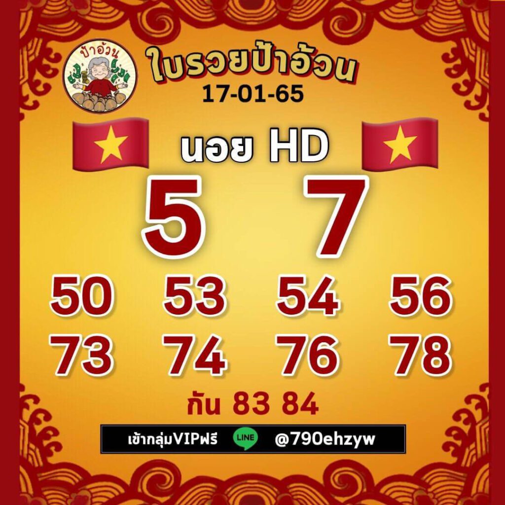 แนวทางหวยฮานอย 17/1/65 ชุดที่ 14