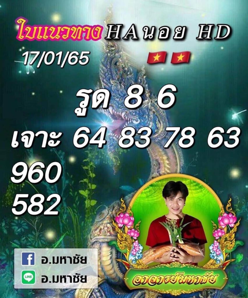 แนวทางหวยฮานอย 17/1/65 ชุดที่ 6