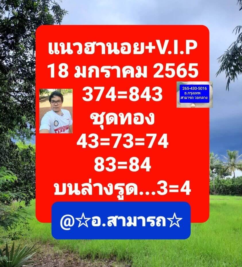 แนวทางหวยฮานอย 18/1/65 ชุดที่ 1