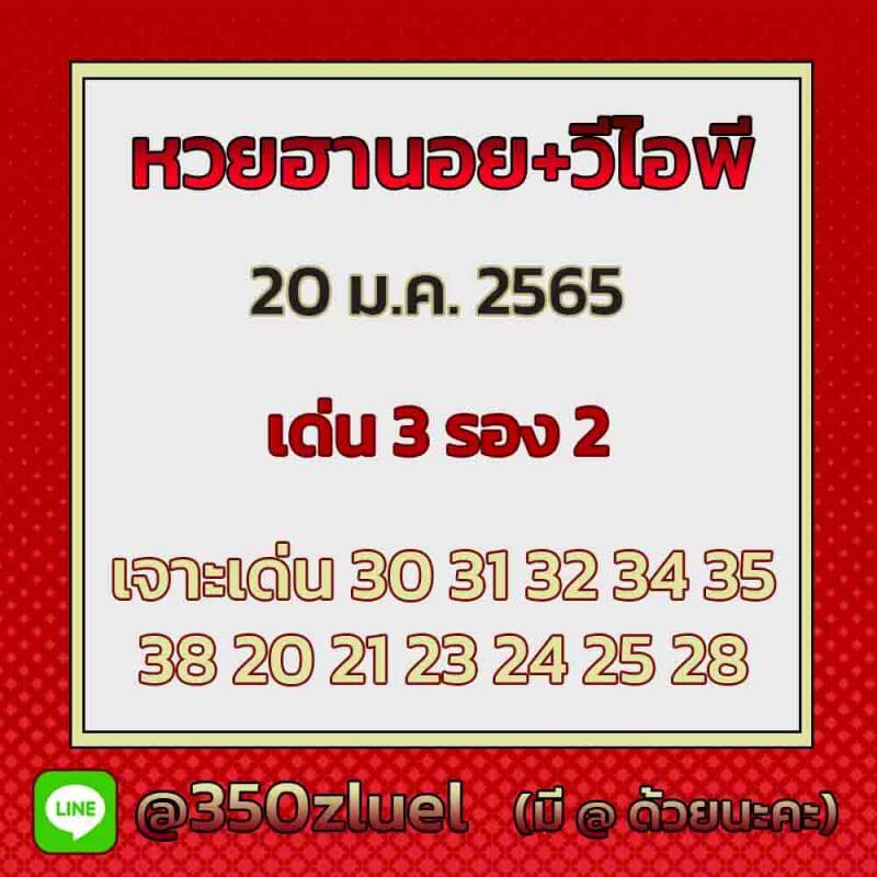 แนวทางหวยฮานอย 20/1/65 ชุดที่ 3