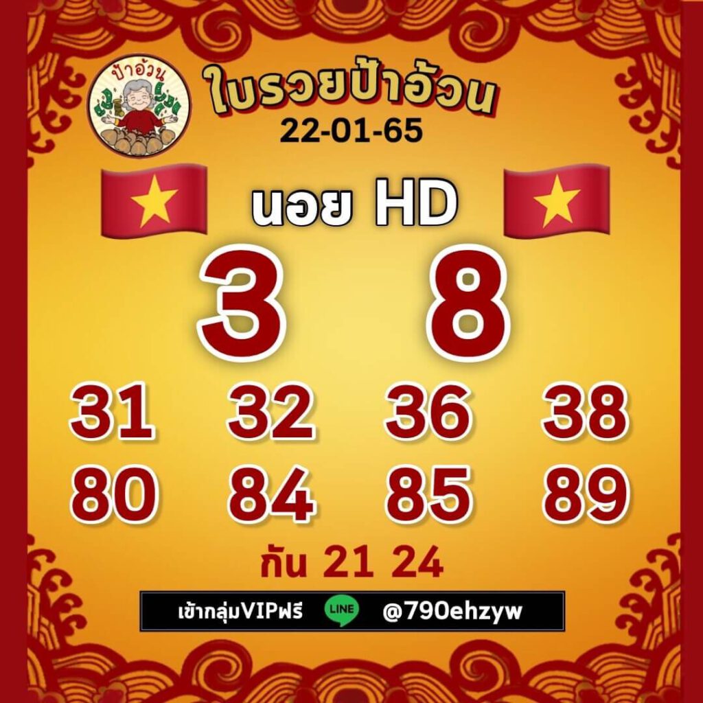 แนวทางหวยฮานอย 22/1/65 ชุดที่ 13