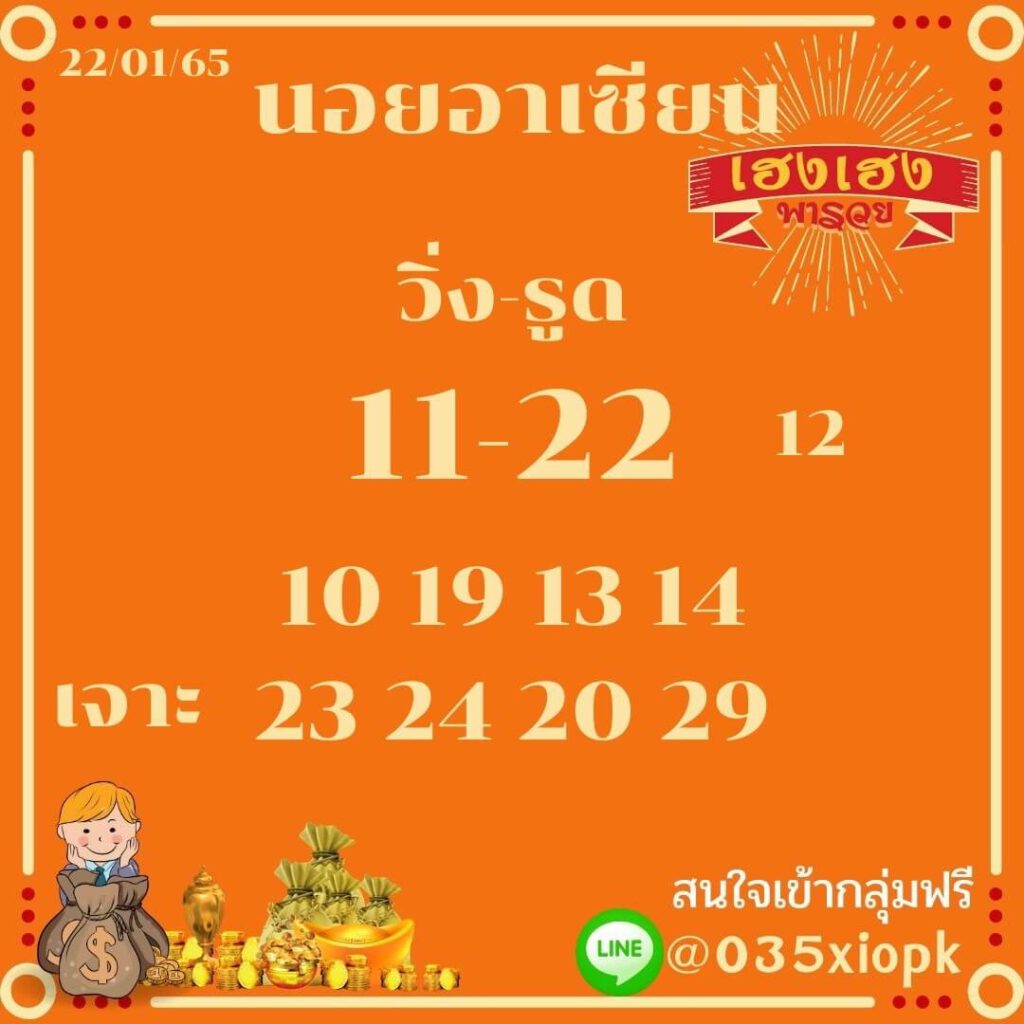 แนวทางหวยฮานอย 22/1/65 ชุดที่ 15