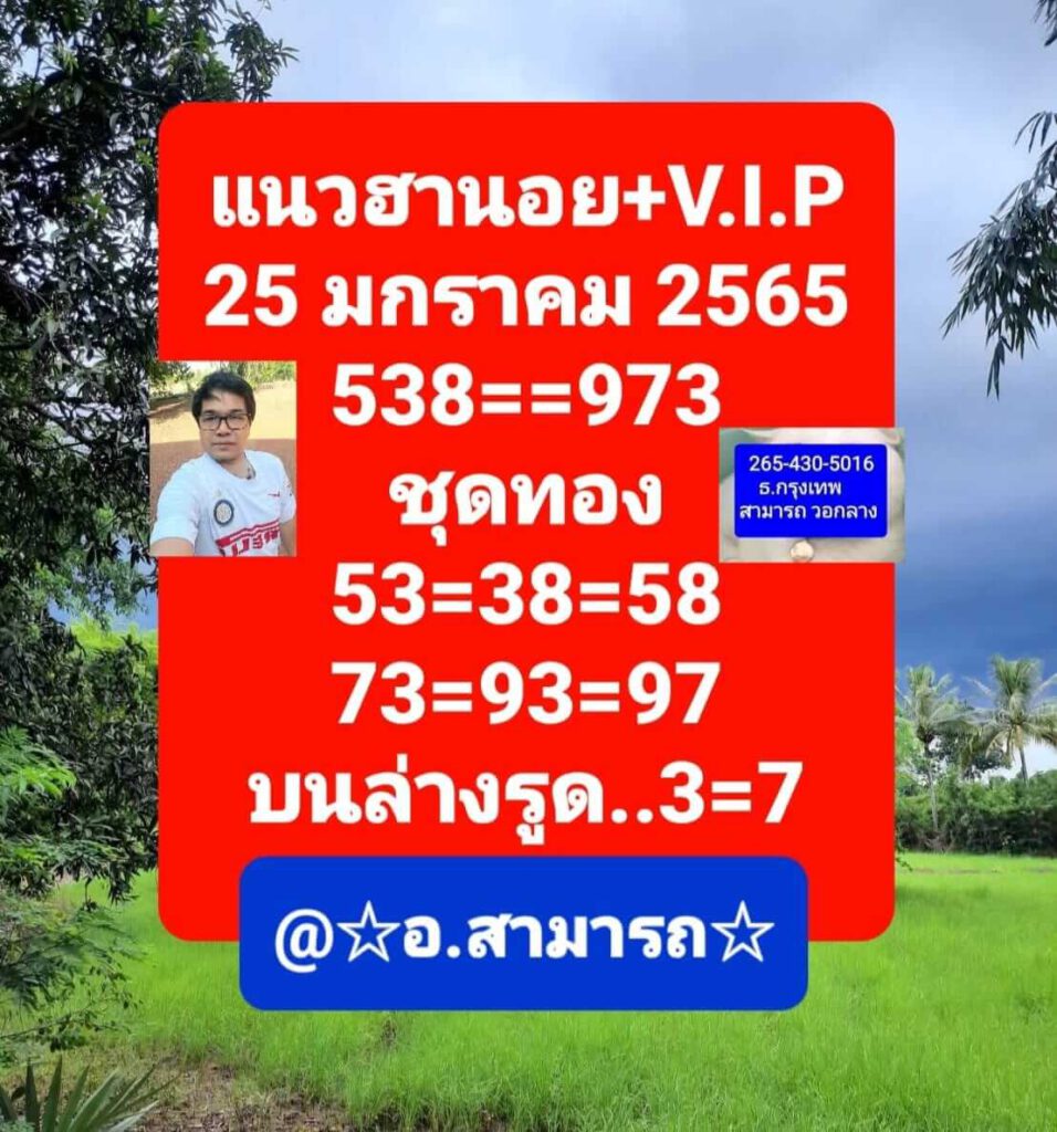 แนวทางหวยฮานอย 25/1/65 ชุดที่ 2