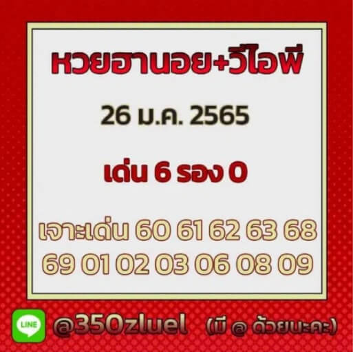 แนวทางหวยฮานอย 26/1/65 ชุดที่ 14