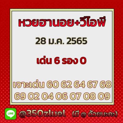 แนวทางหวยฮานอย 28/1/65 ชุดที่ 17