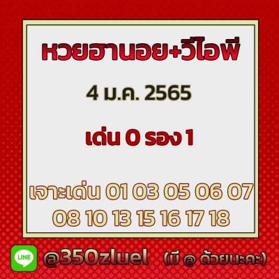 แนวทางหวยฮานอย 4/1/65 ชุดที่ 3