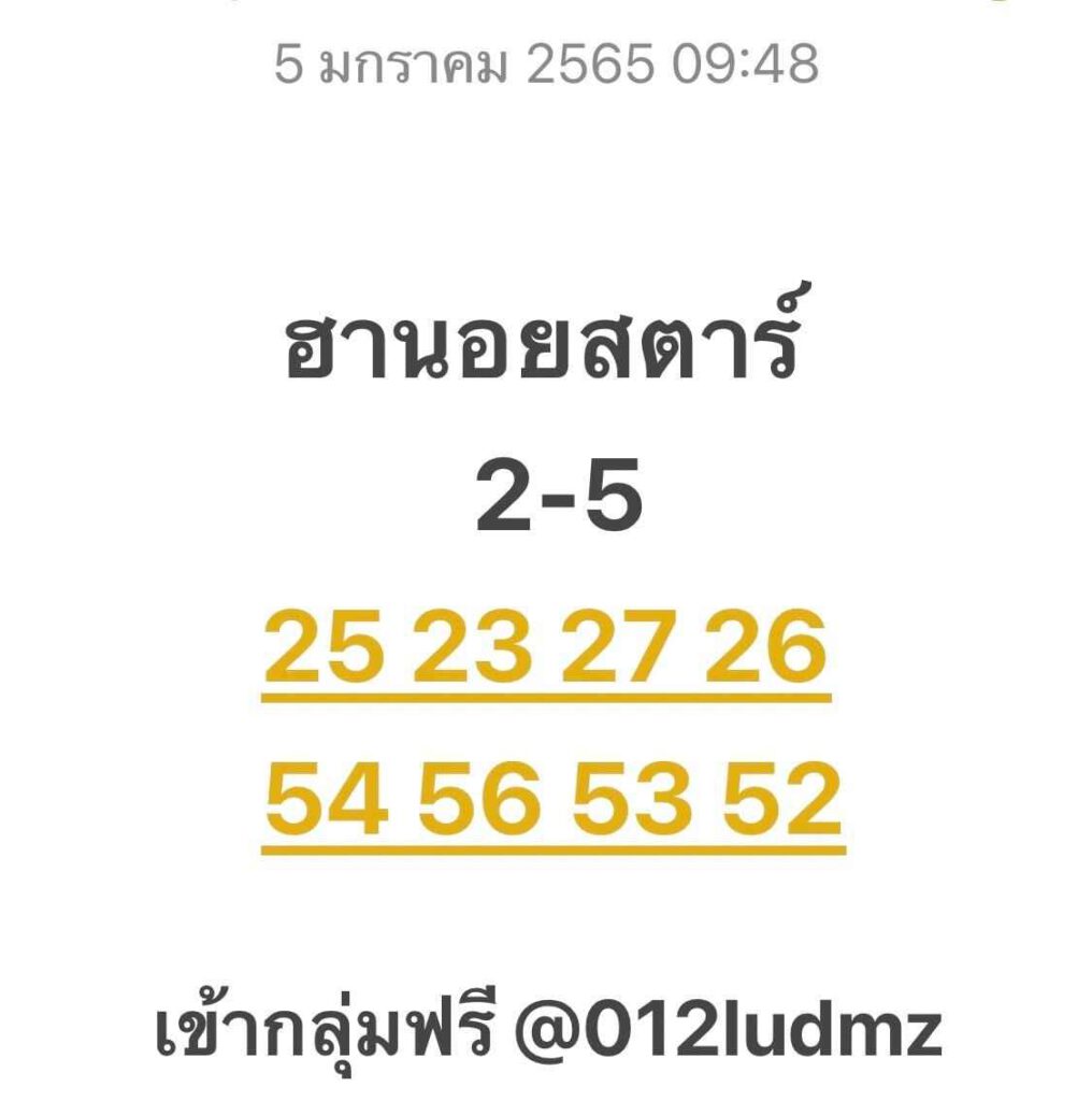 แนวทางหวยฮานอย 5/1/65 ชุดที่ 12