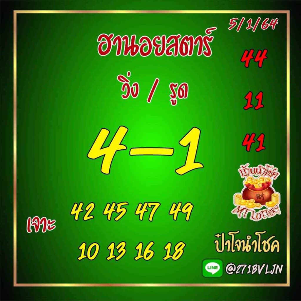 แนวทางหวยฮานอย 5/1/65 ชุดที่ 2