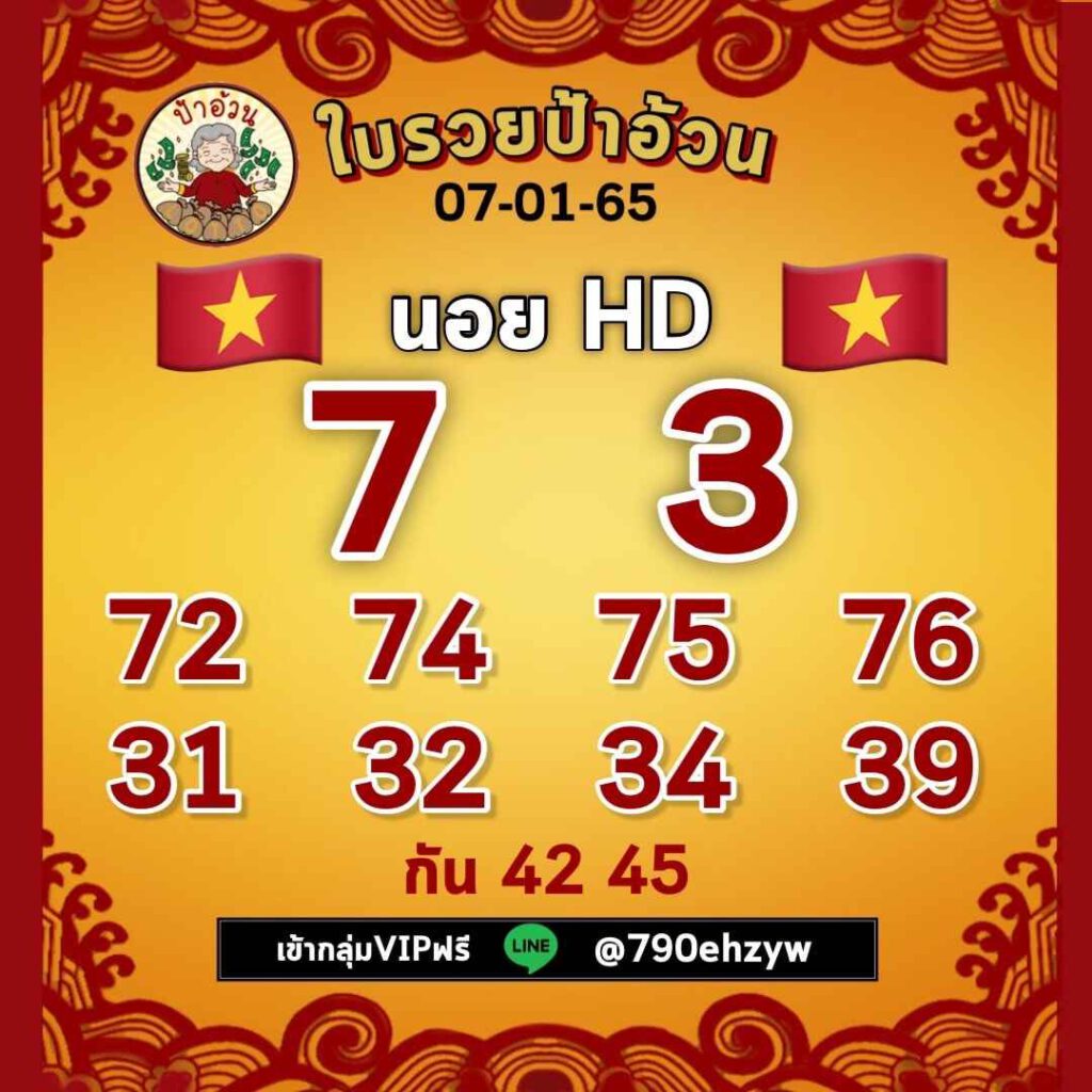 แนวทางหวยฮานอย 7/1/65 ชุดที่ 10