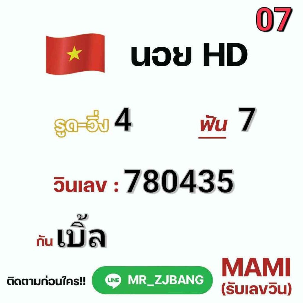 แนวทางหวยฮานอย 7/1/65 ชุดที่ 13