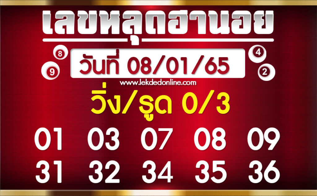 แนวทางหวยฮานอย 8/1/65 ชุดที่ 9