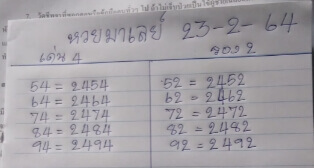 แนวทางหวยมาเลย์ 23/2/65 ชุดที่ 18