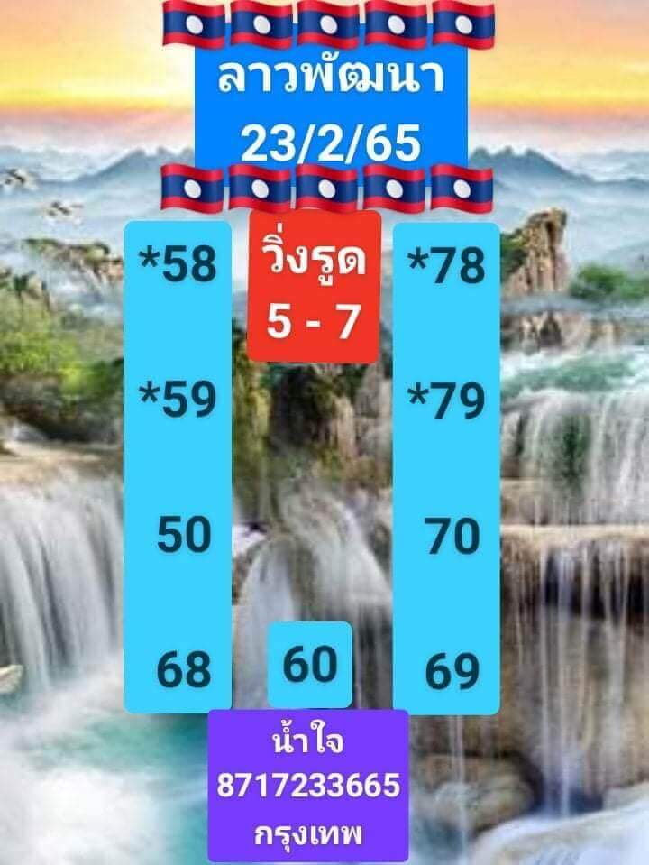 แนวทางหวยลาว 23/2/65 ชุดที่ 1