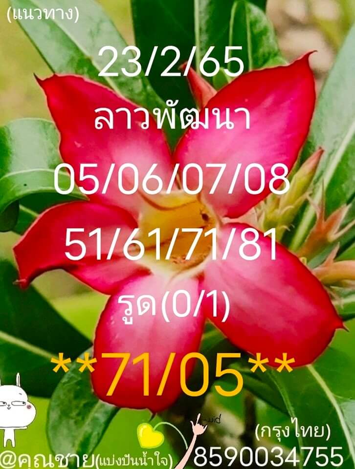 แนวทางหวยลาว 23/2/65 ชุดที่ 13